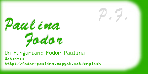 paulina fodor business card